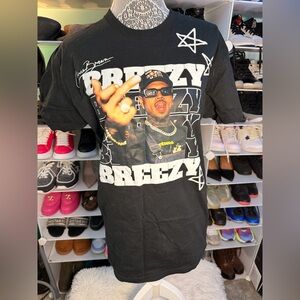 Custom Chris Brown Breezy Concert Graphic T-Shirt Medium